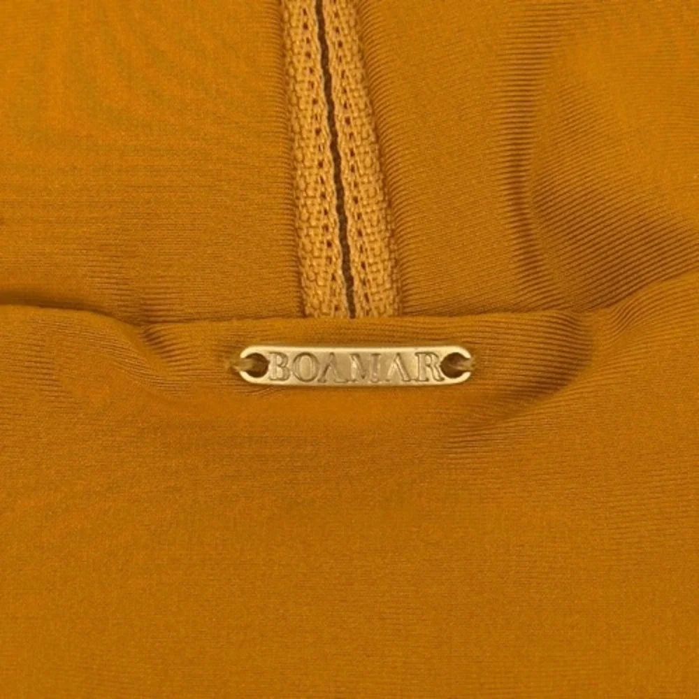 Boamar Mustard Yellow High Neck Cutout One-Piece‎ Swimsuit M